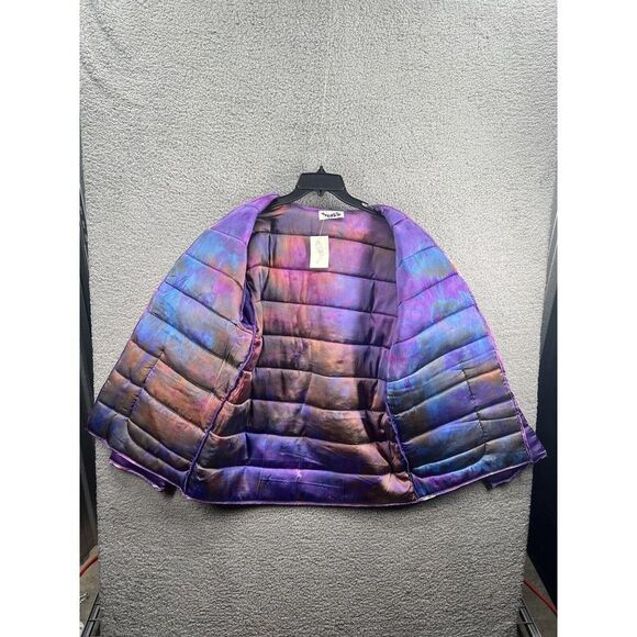 Free People Riverside Tool and Dye Major Silk Quilted Jacket 100% Silk Purple - Picture 4 of 8